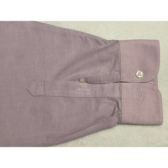 ROUNDTREE & YORKE GOLD LABEL MENS LS BUTTON-DOWN DRESS SHIRT LAVENDER 34 x 17.5 - Picture 5 of 8
